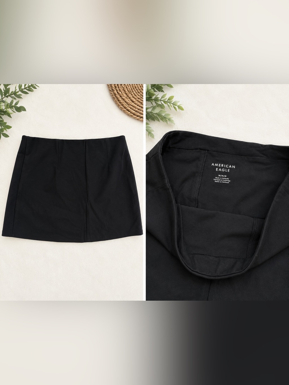 American Eagle Black Mini Skirt Pull On Stretch
